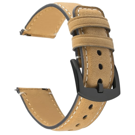 Fullmosa Watch Bands, Quick Release Leather Watch Band Strap - Burnished Leather Watch Band Vintage Wristband 18mm 20mm 22mm 24mm