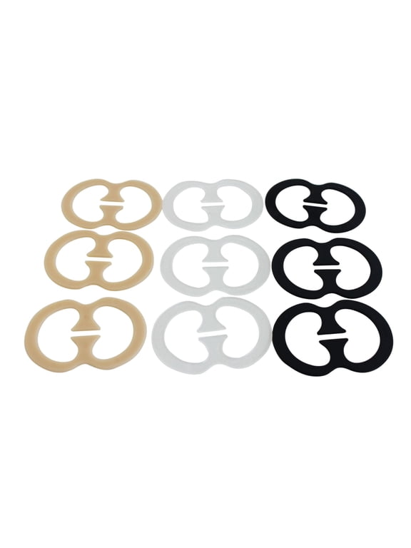 Bra Strap Solution Clips, Boost Cleavage and Instant Lift, Turns Bra into Racer Back, Conceals Straps, 3 Black, 3 White, 3 Beige
