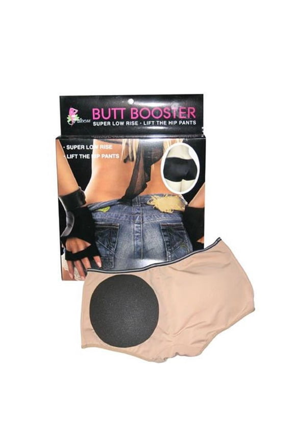 KL7013-M-Beige Butt Booster - Super Low Rise Lift the Hip Pants - Beige, Medium