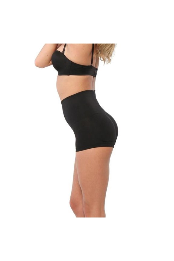 KL7029-L-Black High Waist Padded Panty with Removable Pads, Large - Black