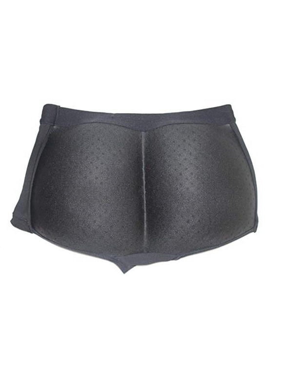 His Butt Booster Men's Underwear Padded Booty Backside Buttocks Enhancer Molded Pad Boyshort Brief with Air Flow Butt Pads, L
