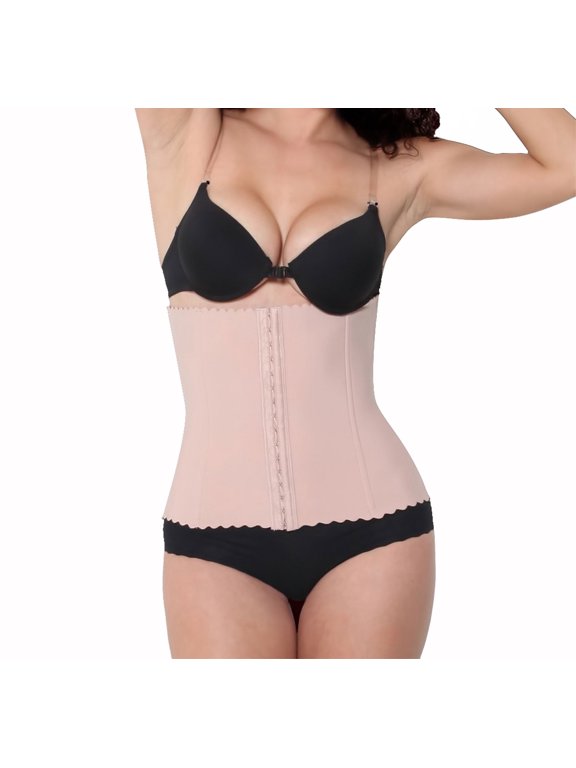 KL8198-L-Black Powernet Waist Cincher Girdle Body Shaper, Large - Black