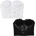 thumbnail image 1 of Fullness Low Plunge Backless & Strapless Women's Corset Bridal Lace, Size 36C-Black, 1 of 4