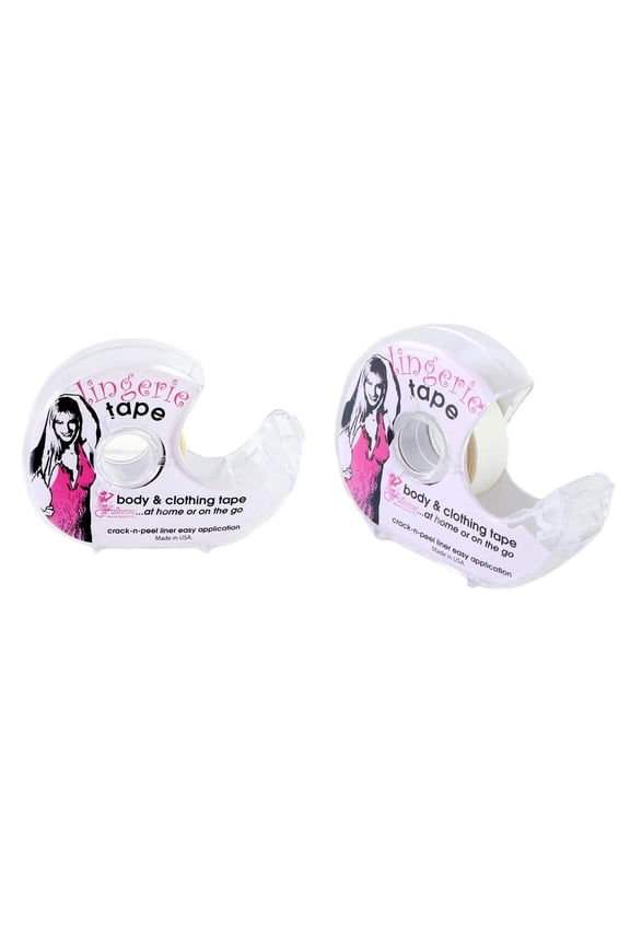 Women Lingerie Double Sided Women Clothing Tape with Dispenser, 2 Rolls