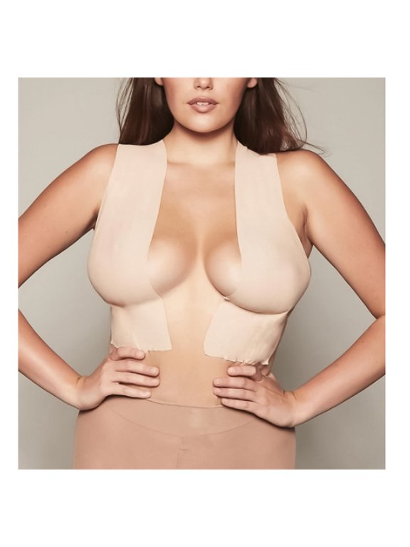 Women's Stretch Black Beige Wide Body Tape & Nipple Covers Set 3015 (Beige)