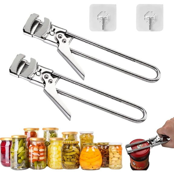 Fullofcarts Jar Opener, Adjustable Multifunctional Stainles Steel Can Gripper, Lid Opener Jar Opener, Adjustable Jar Opener for Arthritis (2)