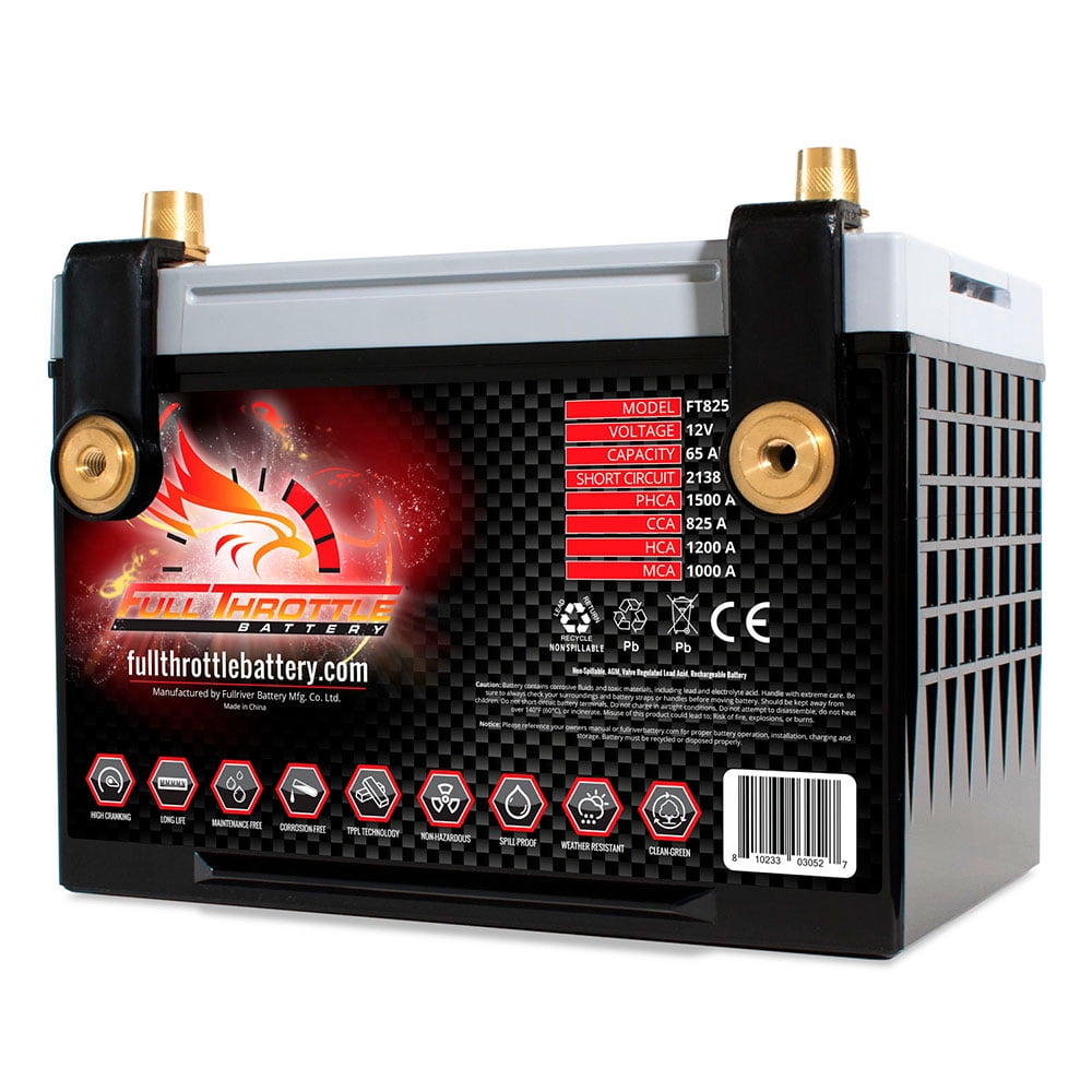 Fullriver Battery AGM 12 Volt Vehicle Battery Group Size 34, 825 CCA, Top Post
