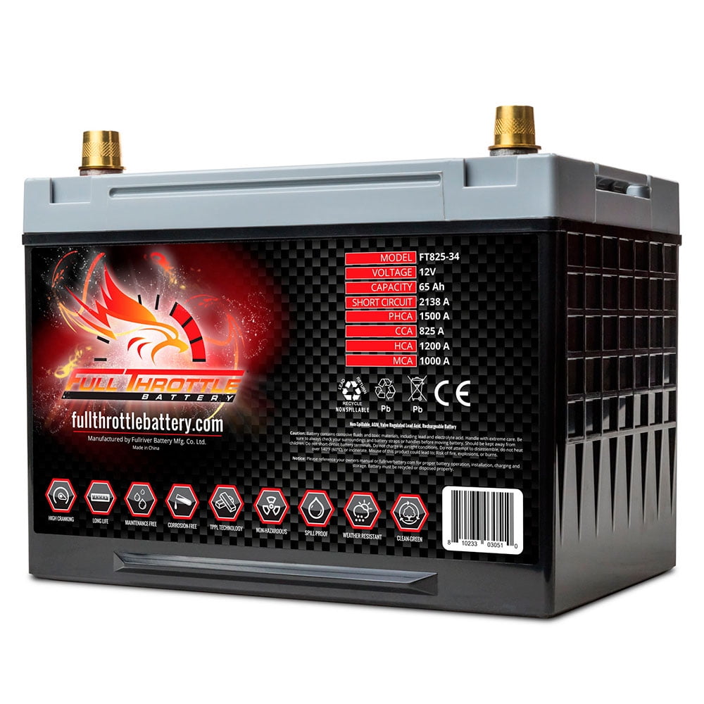 Fullriver Full Throttle FT825-34 Group 34 AGM Battery - Walmart.com