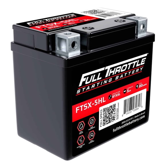 Fullriver Full Throttle FTSX-5HL 5 Ah 80 CCA AGM Starting Battery (Group BTX5L-BS)