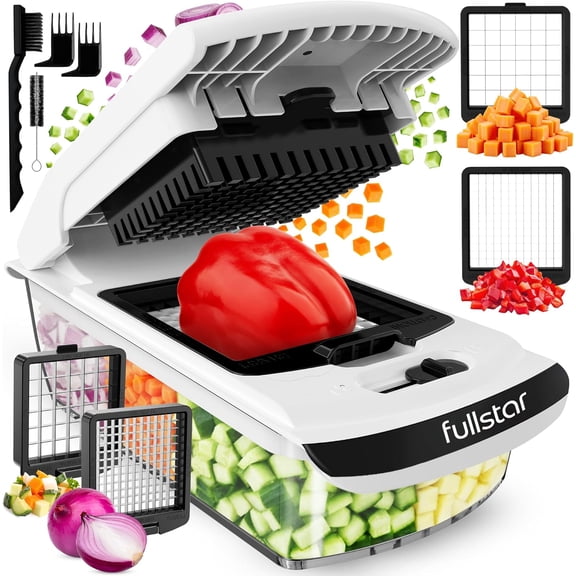 The Original Pro Chopper - Vegetable Chopper and Spiralizer, Food Chopper with Container, Fruit Slicer, Kitchen Gadgets & Gifts, Home Essentials (2 in 1, White)