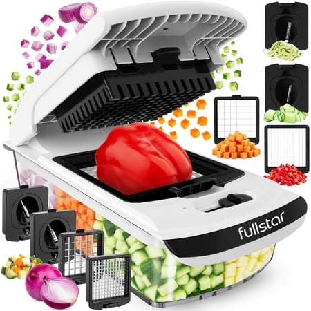 The Original Pro Chopper - Vegetable Chopper and Spiralizer, Food Chopper with Container, Fruit Slicer, Kitchen Gadgets & Gifts, Home Essentials (4 in 1, White)