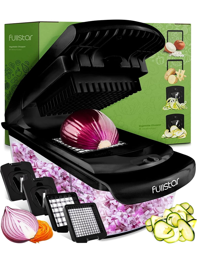 Fullstar, Vegetable Chopper, 4 Blades, Black, 4-Cup Capacity