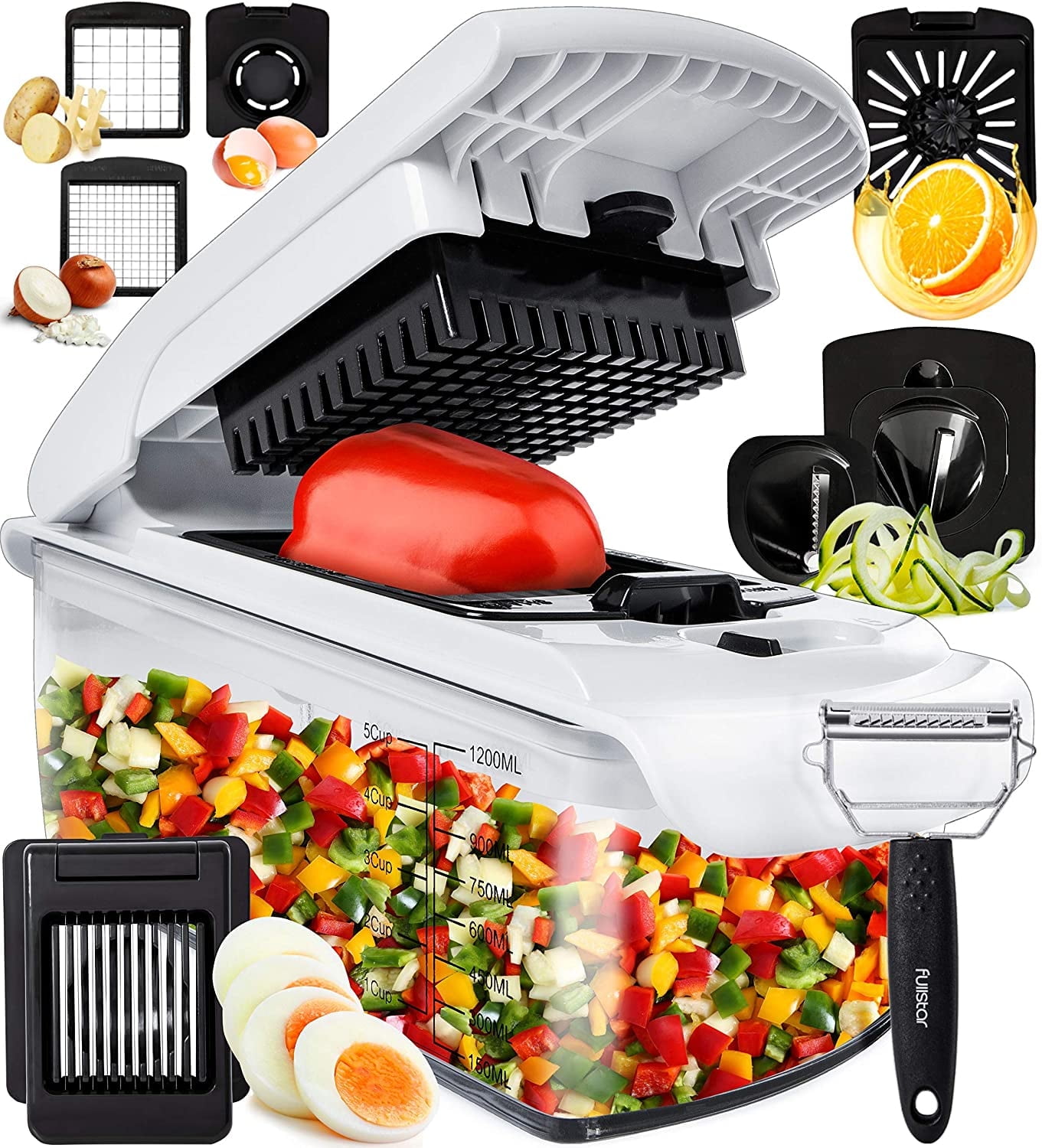 Fullstar Vegetable Chopper, 9 Blades, Onion Chopper, Spiralizer