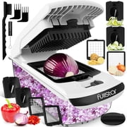 Fullstar Vegetable Chopper and Spiralizer - Food Chopper with Container, Fruit Slicer, Kitchen Gadgets & Accessories, Home Essentials 4 in 1, White