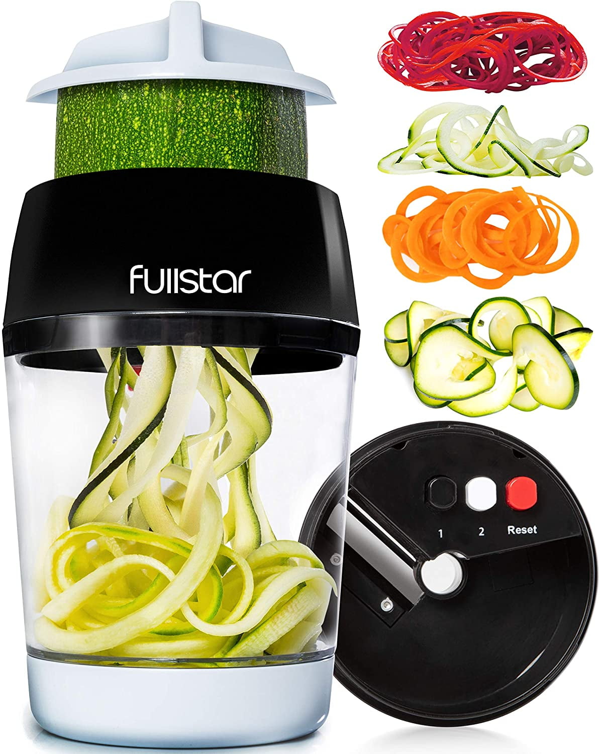 Fullstar - Vegetable Spiralizer, Vegetable Slicer - Zucchini Spaghetti Maker  - 4-in-1 