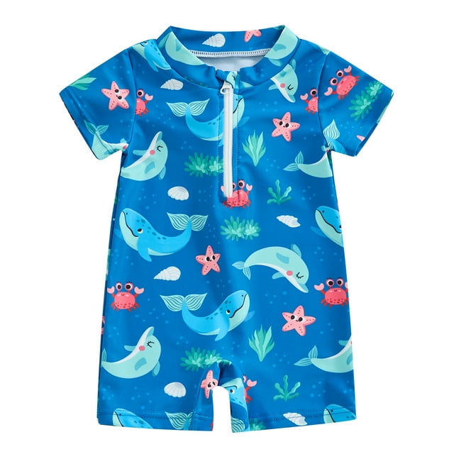 Fullvigor Baby Boy Rash Guard Swimsuit Sun Protection One Piece Zipper