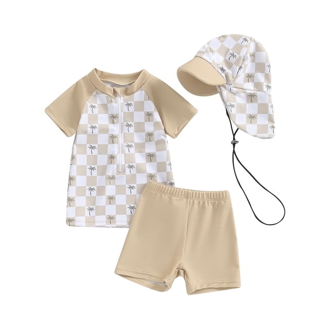 Fullvigor Baby Boys Swimsuit Rash Guard Short Sleeve Shark Bathing Suit