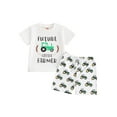 Fullvigor Baby Boys Two Pieces Outfits Tractor Print T Shirt Tops