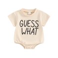 Fullvigor Baby Girl Boy Bubble Romper Guess What Print Short Sleeve