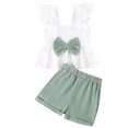 Fullvigor Baby Girls 2 Pcs Outfits Lace Hollow Fly Sleeve Peplum Tank