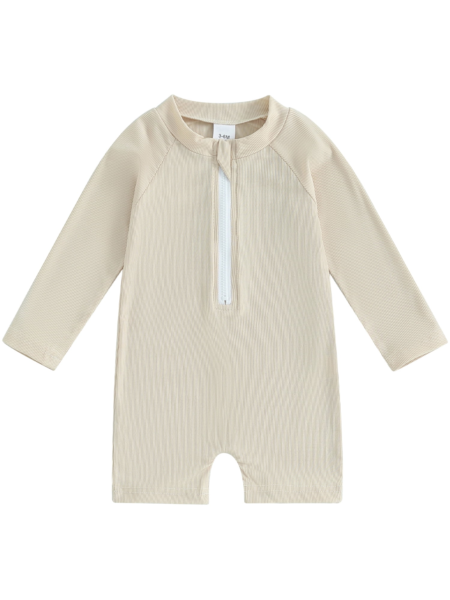 Fullvigor Toddler Boy Girl Rash Guard Bathing Suit Long Sleeve Zipper