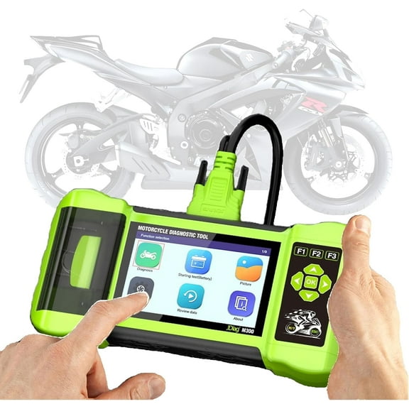Fully Accessorized-Motorcycle Scanner Function Diagnostic Tool OBD2 Code Reader ABS Test, Battery Test for Harley BMW Ducati Motorcycle Professional Detection Motorcyle Diagnosis Scanner