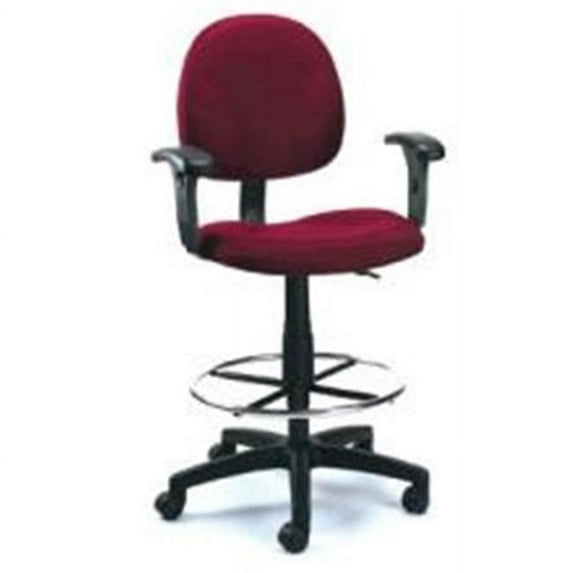 Fully Adjustable Drafting Stool With Foot Ring and Arm Rests - B1691 - Black