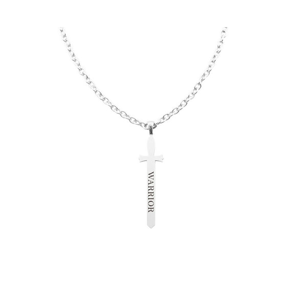 Fully Adjustable Inspirational Sword Necklace By Pink Box - WARRIOR