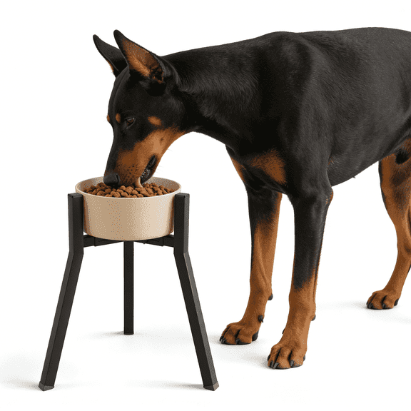 Fully Adjustable Single Raised Dog Feeder for Large Dogs, Elevated Bowl Stand (Bowl Not Included)