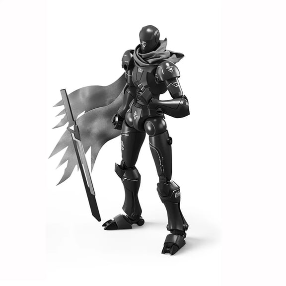 Fully Articulated Heroic Action Figure, Grey Poseable Model, 1-12 Scale Collectible, Accessories Included, Gift for Fans, 14 Years and Up