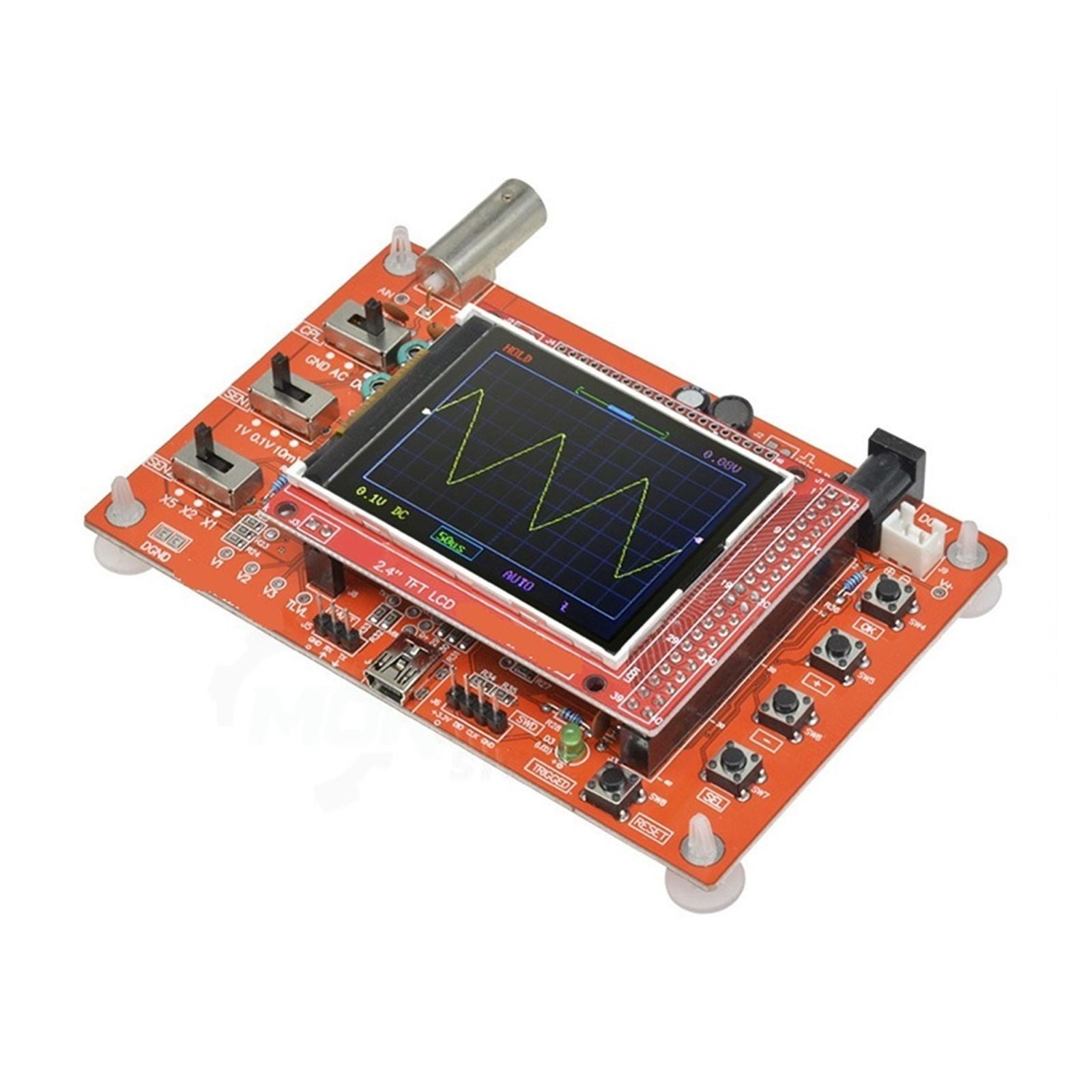 Fully Assembled Digital Oscilloscope 2.4" Display With Probe Test Clip For Electronic Measuring Instrument ,Professional Designed