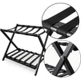 thumbnail image 1 of Fully Assembled Luggage Rack for Guest Room, Upgraded Metal Foldable Suitcase Stand with Nylon Straps and Shoe Shelf, 1 of 4