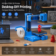 Fully Assembled Mini K9 3D Printer, High-Precision 3D Printing Machine with Automatic Leveling, Suitable for Beginners, Compact Blue 3D Printer for Hobbyists, blue, 1set
