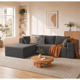 thumbnail image 1 of Sectional Sofa, Asofer 105" L-Shape Modular Couch With Corduroy Fabric for Living Room, Free Assembly, Dark gray (Left Facing Chaise), 1 of 11