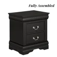 thumbnail image 1 of Fully Assembled Nightstand with 2 Drawers Solid Wood End Table Traditional Style Bedroom Funiture 1PC, 1 of 5