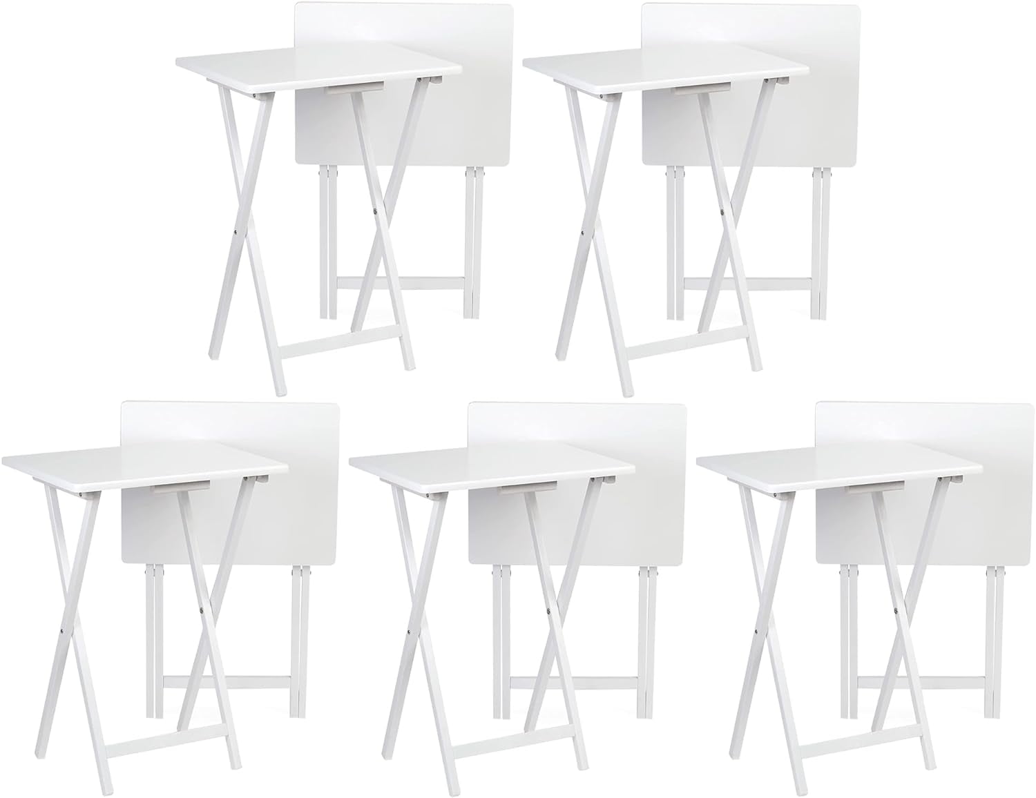 Fully Assembled Small Lightweight Adjustable and Portable TV Tray with Collapsible Rack, Black