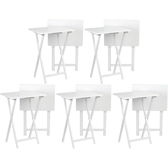 Fully Assembled Small Lightweight Adjustable and Portable TV Tray with