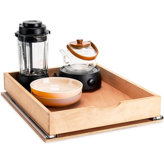 Fully Assembled Wood Pull Out Drawer for Kitchen Cabinets, 16W x 21D, DIY Installation