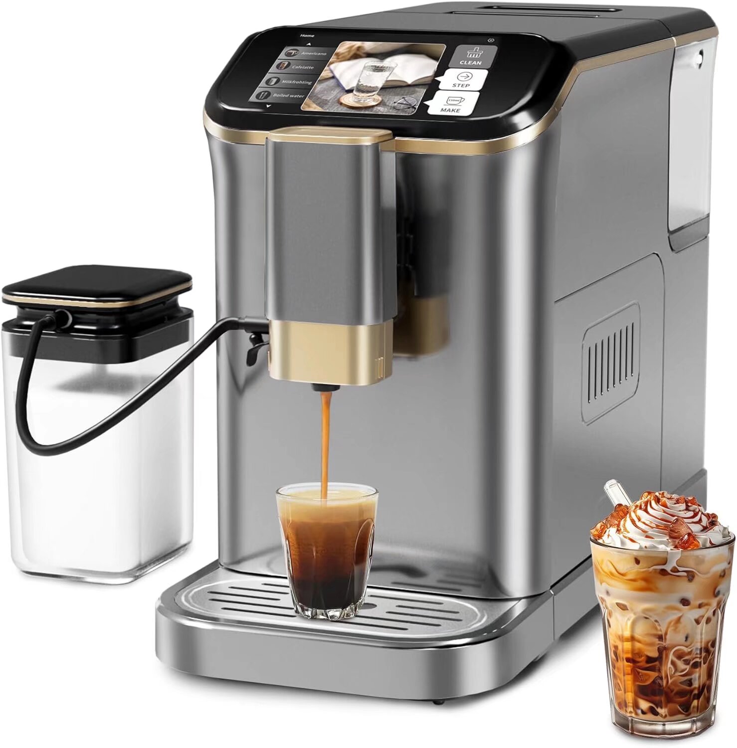 Fully Automatic Coffee Maker With Built In Grinder And Milk Frother Fully Automatic Coffee Maker With Built In Grinder And Milk Frother