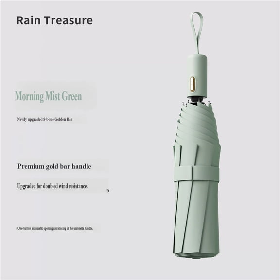 Fully Automatic Folding Umbrella UV Protection Sun Rain Umbrella Black Coating Dual Use Compact Umbrella for Men and Women Travel Outdoor Use