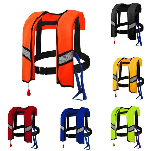Fully Automatic Inflation Life Jacket No Cylinder Included, Equipped With Reflective Strips For Enhanced Visibility And A Safety Whistle, Suitable For Outdoor Adventures Trips