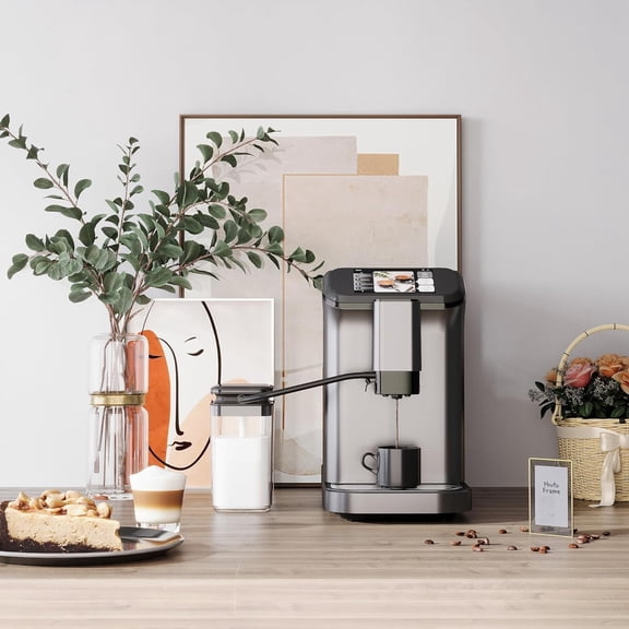 Fully Automatic Machine – Built-in Grinder, Milk Frother, 4 Beverages, Intuitive Touch Display, Gunmetal Finish