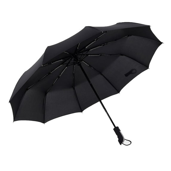 Fully Automatic Open Strong Frame Triple Folding Large Windproof Rain Umbrella