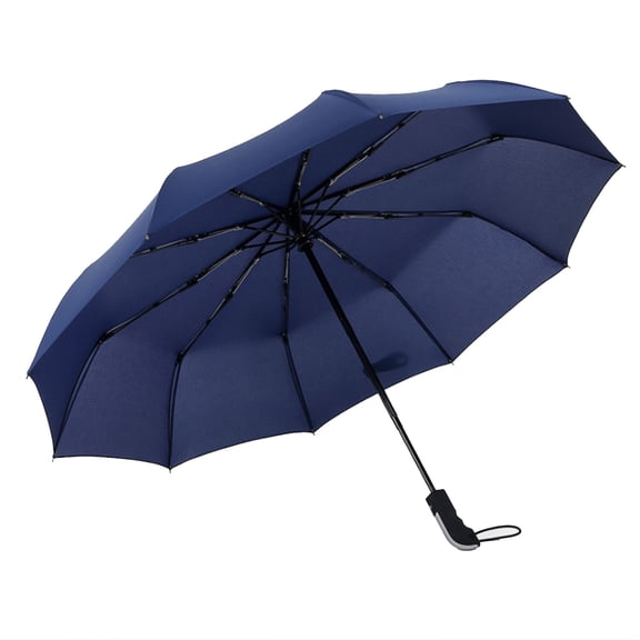Fully Automatic Open Strong Frame Triple Folding Large Windproof Rain Umbrella