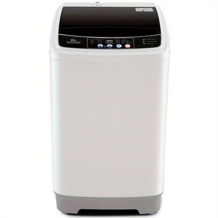 Fully Automatic Portable Washer Dryer Combo, 15.6lbs/2.1 Cu Ft, LED Display, 10 Programs & 8 Water Levels, Plastic Top for Apartments, Dormitories