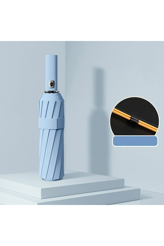 Fully Automatic Rotatable Umbrella | Double Layer Sunny Rain Protection | Foldable Reverse Open Close | Windproof 12 Rib Frame | High-Density UV Sunscreen Fabric | Travel Compact Outdoor 106x65cm