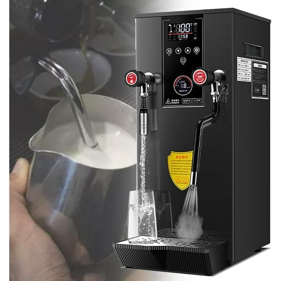 Fully Automatic Steam Boiling Water Frothing Machine, with 2 Lcd Temperature Display, Commercial Milk Frother, for Coffee, Milk, Bubble Tea, Milk Tea