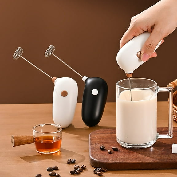 Fully Automatic Wireless Handheld Milk Frother, Mini Egg Beater Mixer, Rechargeable Stainless Steel, Portable Design for Home or Travel, Ideal for Coffee and Baking, Kitchen Whisk Tool, UKHBMC