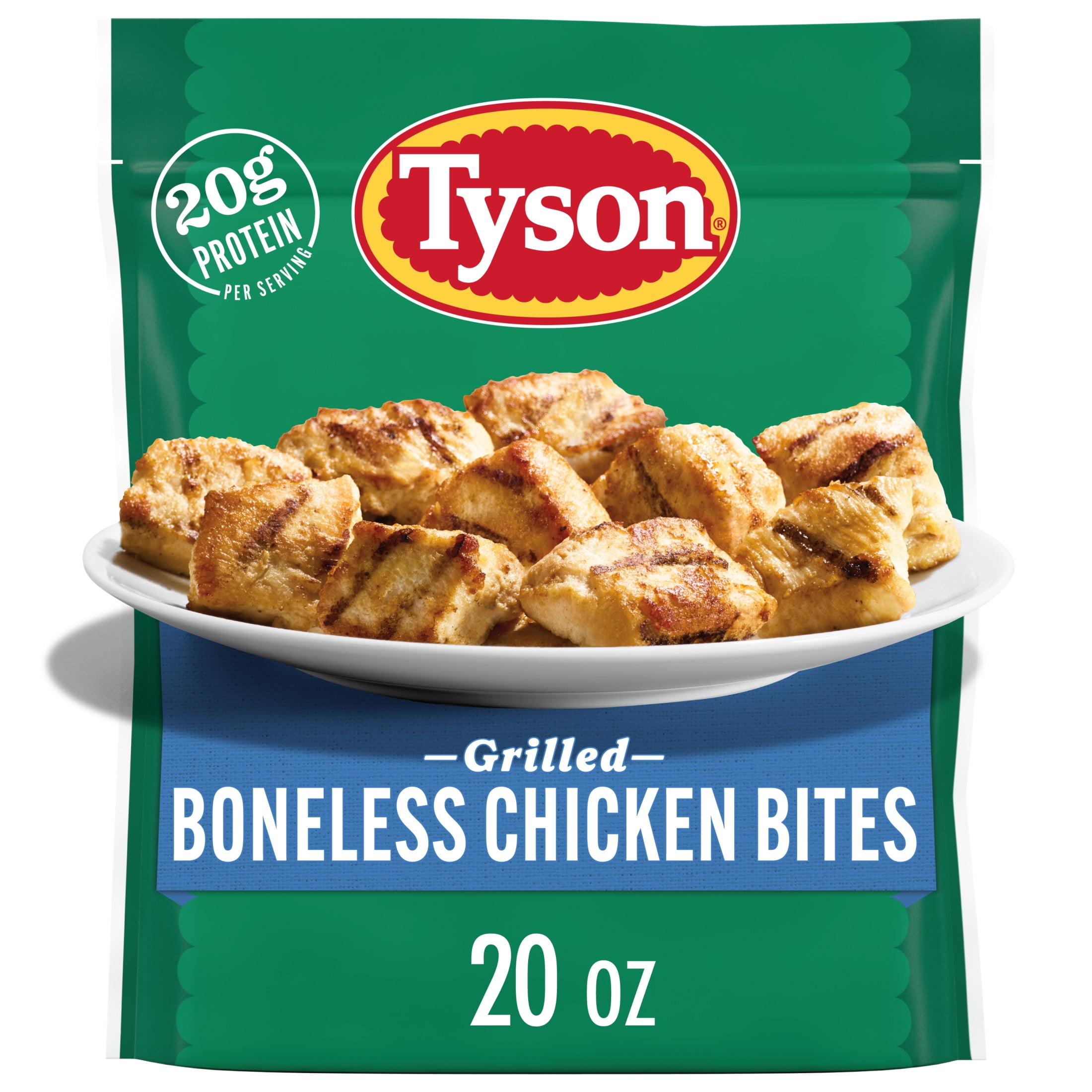 Tyson Grilled Boneless Chicken Bites, 20 oz, (Frozen, Fully Cooked)
