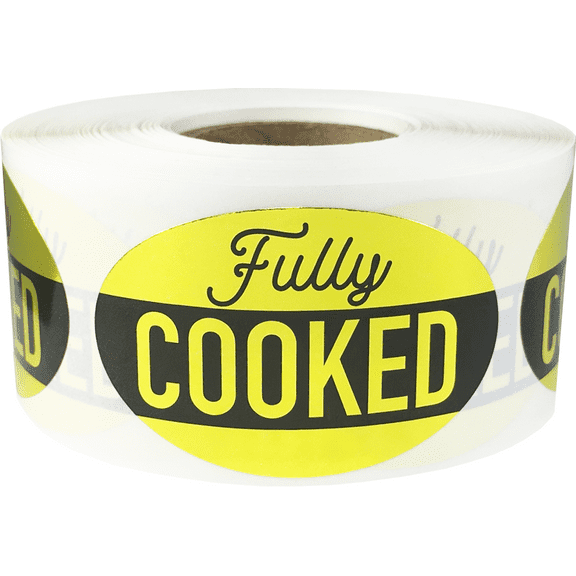 Fully Cooked Grocery Store Food Labels | 1.25 x 2" inch - 500 Pack | InStockLabels.com